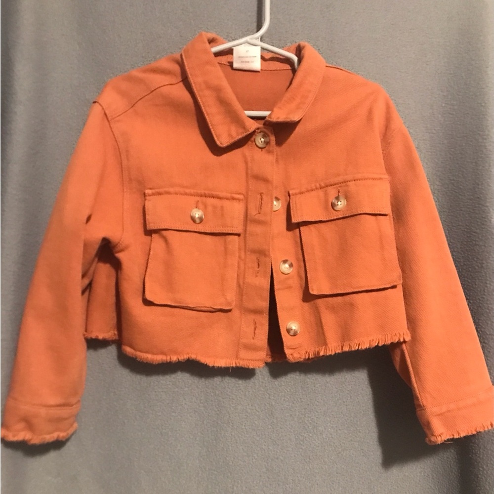 Girls Rust Color Jean Jacket